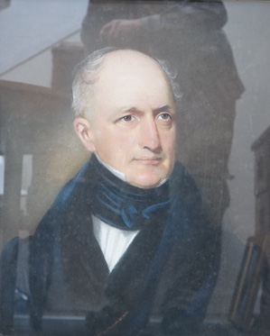 Mid 19th century, pastel, Head and shoulders portrait of a gentleman, unsigned, 57 x 47cm, gilt framed. Condition - fair